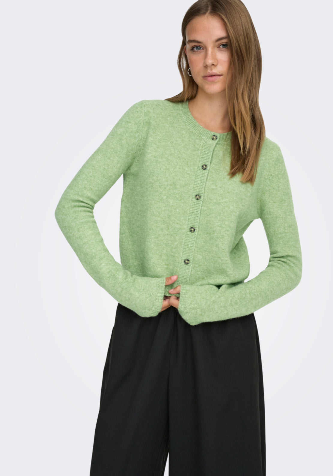Jdy Chloe Long Sleeve Cardigan - Reseda Melange 1 Shaws Department Stores