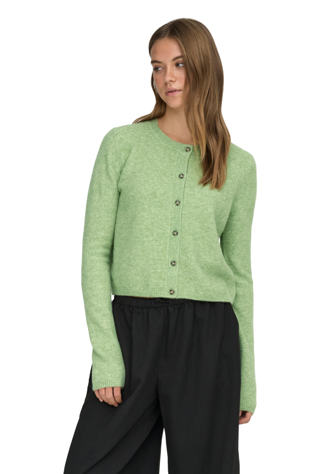 Jdy Chloe Long Sleeve Cardigan - Reseda Melange 5 Shaws Department Stores