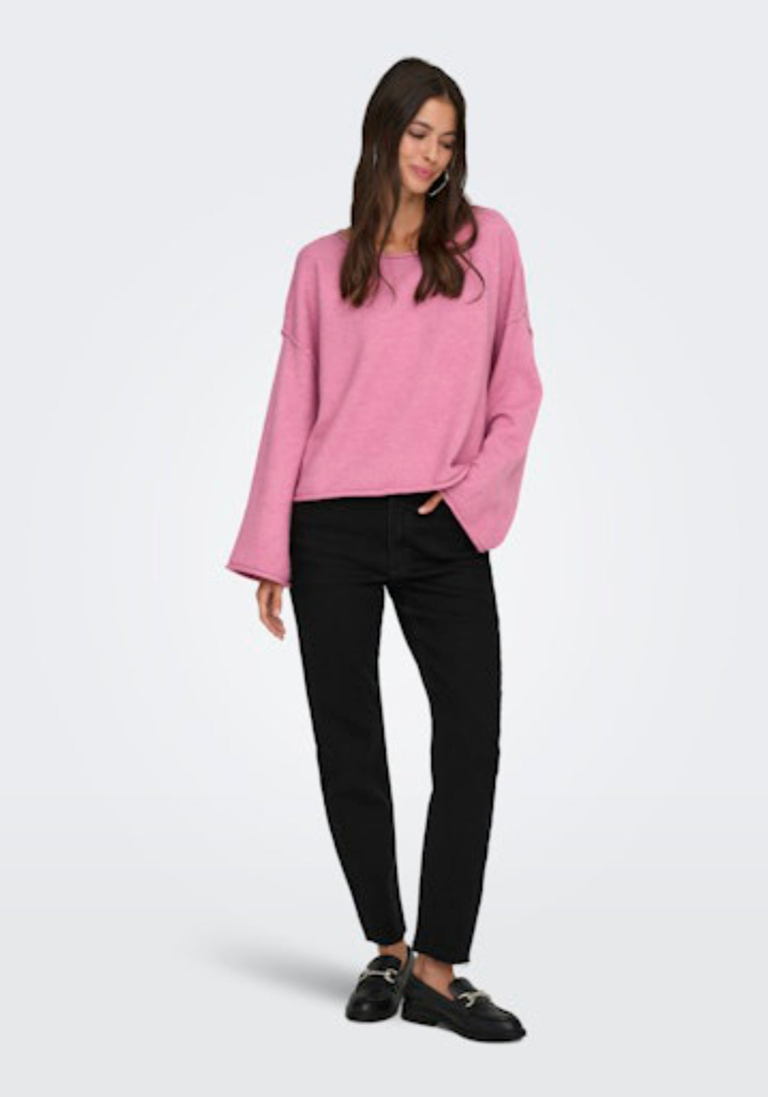Rue Life Long Sleeve Boat Neck Pullover - Cashmere Rose