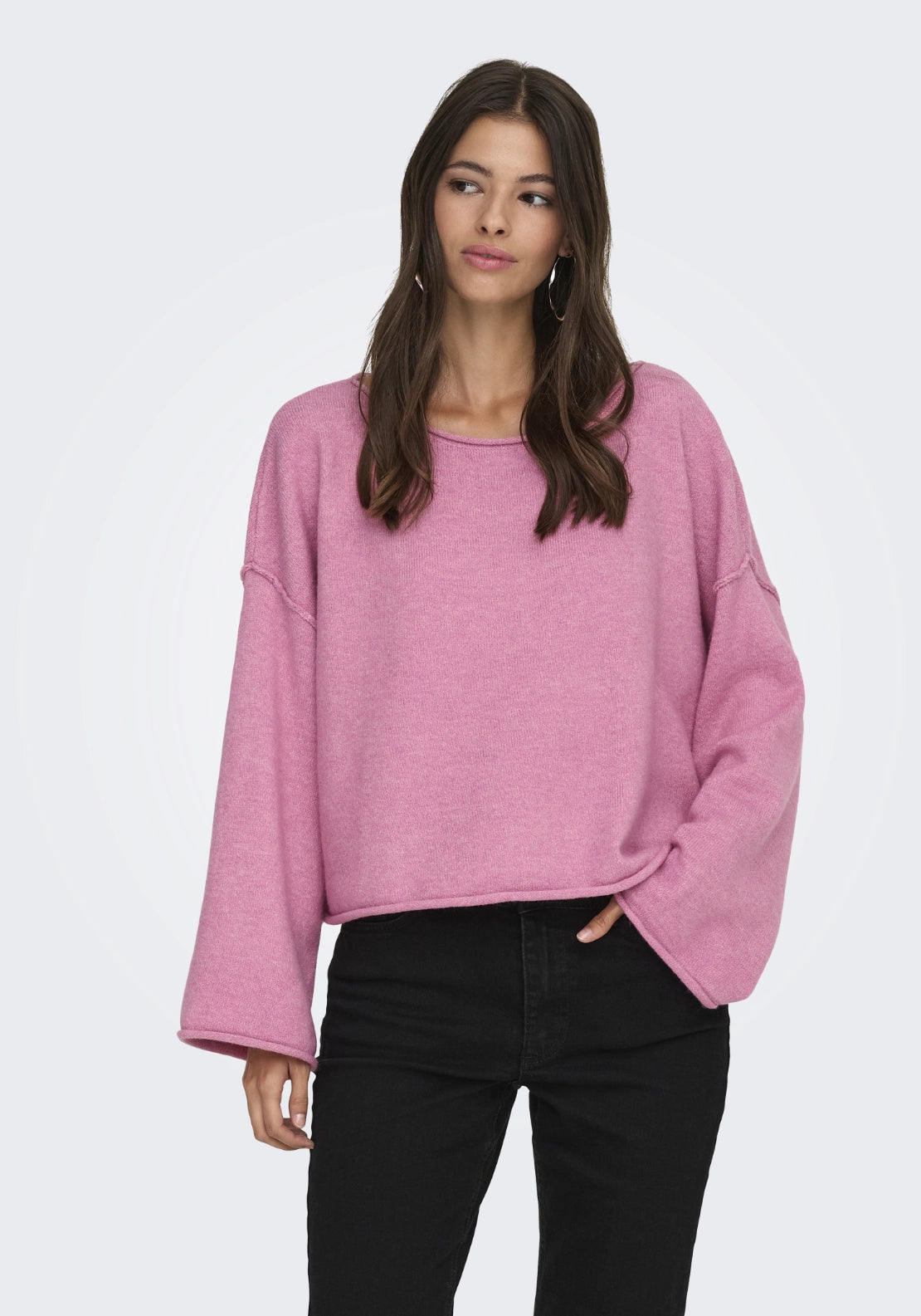Rue Life Long Sleeve Boat Neck Pullover - Cashmere Rose