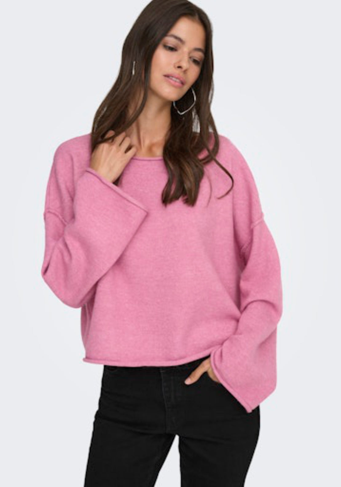 Rue Life Long Sleeve Boat Neck Pullover - Cashmere Rose