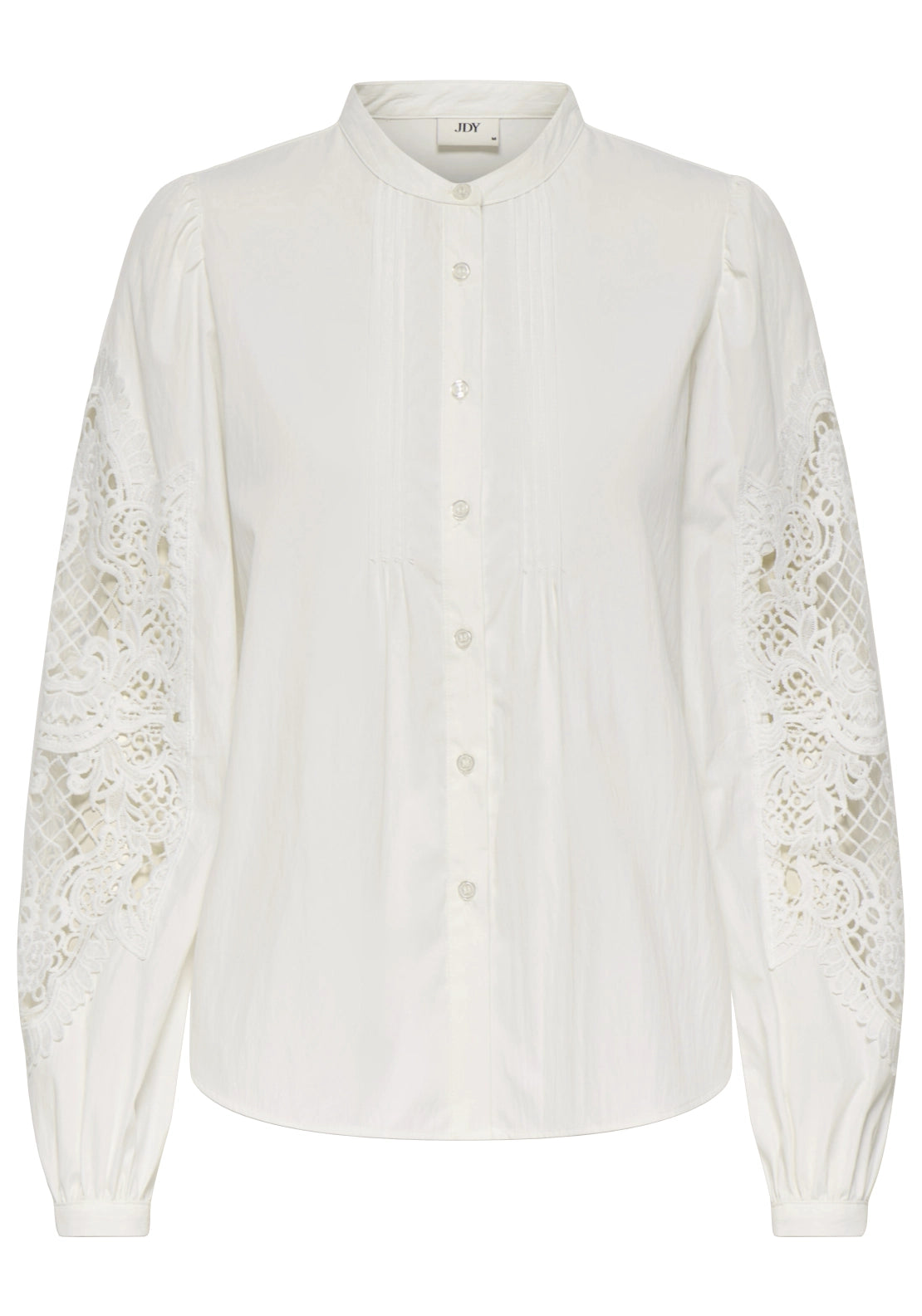 Jdy Lace Sleeve Button Up Blouse - White 6 Shaws Department Stores