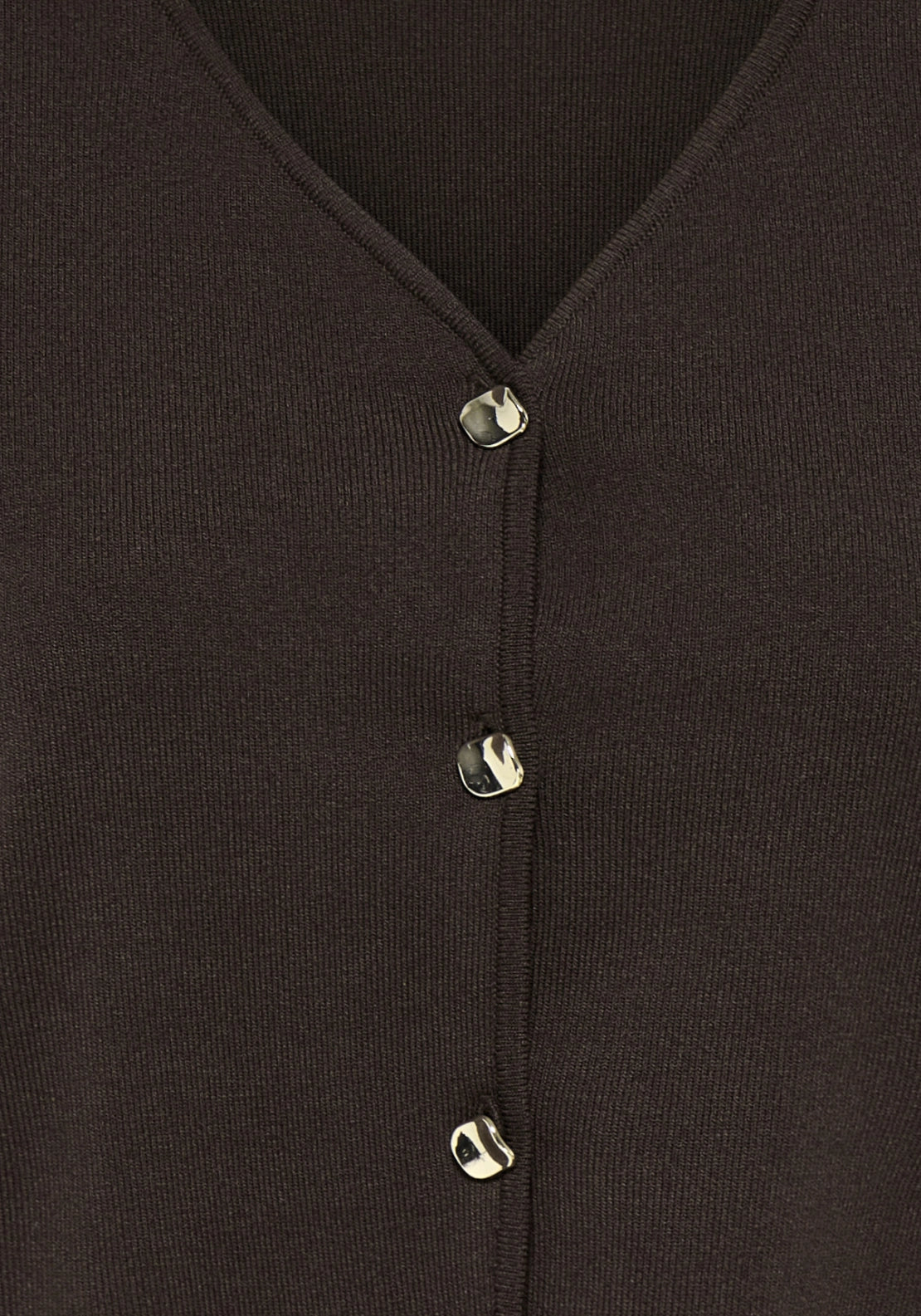 Astra V-Neck Button Cardigan - Brown