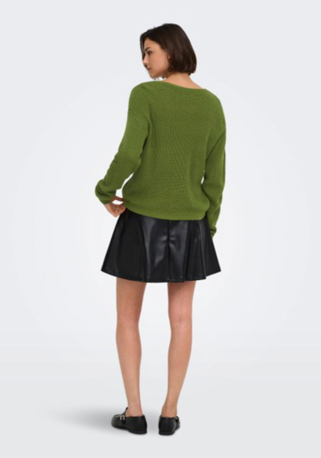 Evie Long Sleeve V-Neck Pullover - Cedar Green