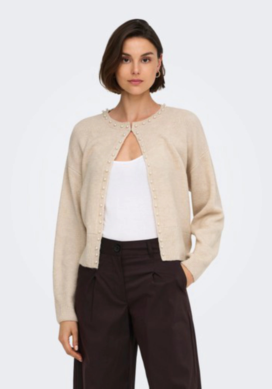 Emmali Long Sleeve Cardigan - Beige