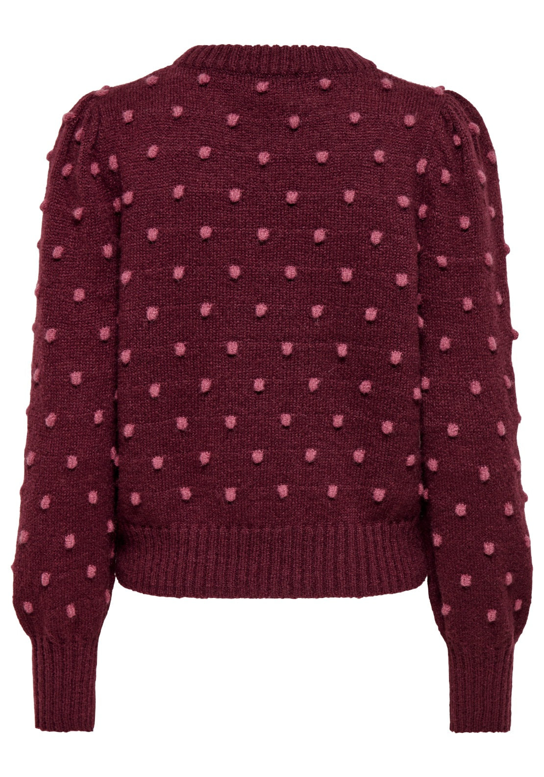Jdy Sigrid Life Long Sleeve Pullover - Windsor Wine/dr Dots 4 Shaws Department Stores