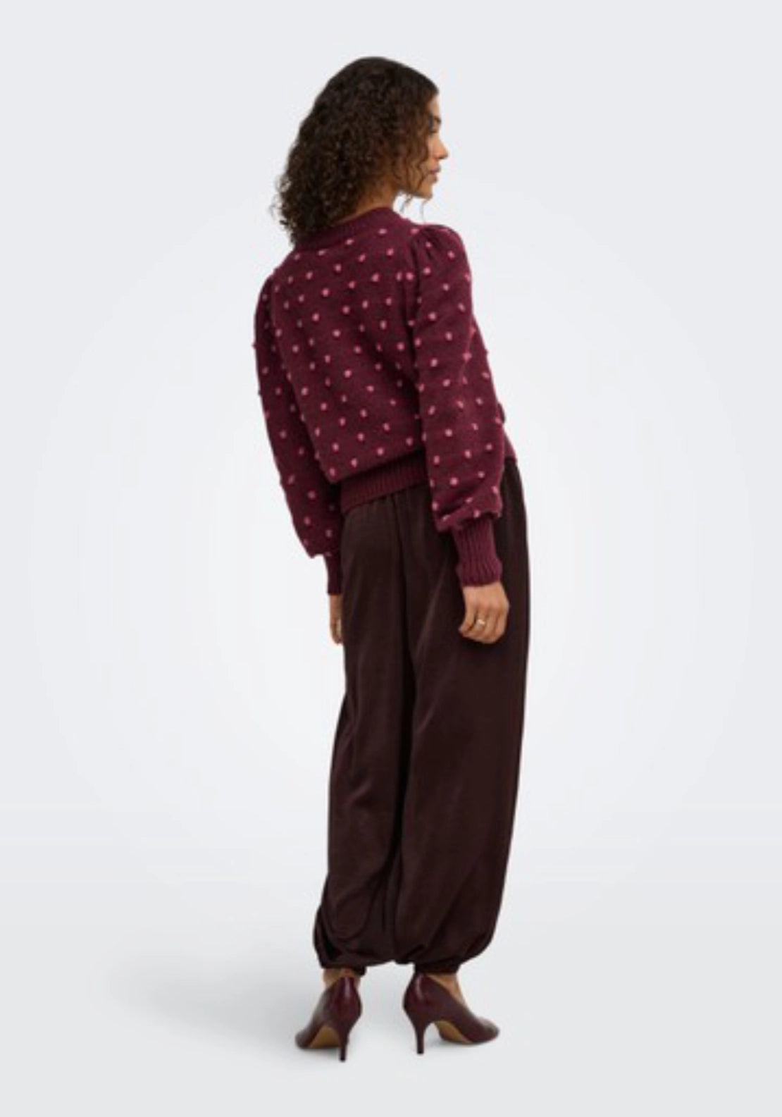 Sigrid Life Long Sleeve Pullover - Windsor Wine/dr Dots