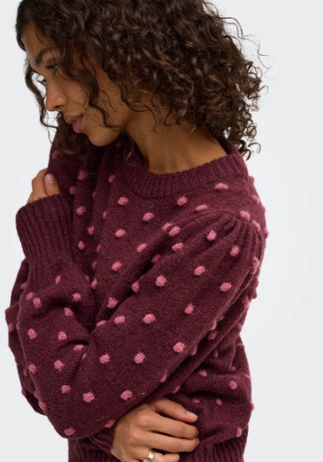 Sigrid Life Long Sleeve Pullover - Windsor Wine/dr Dots