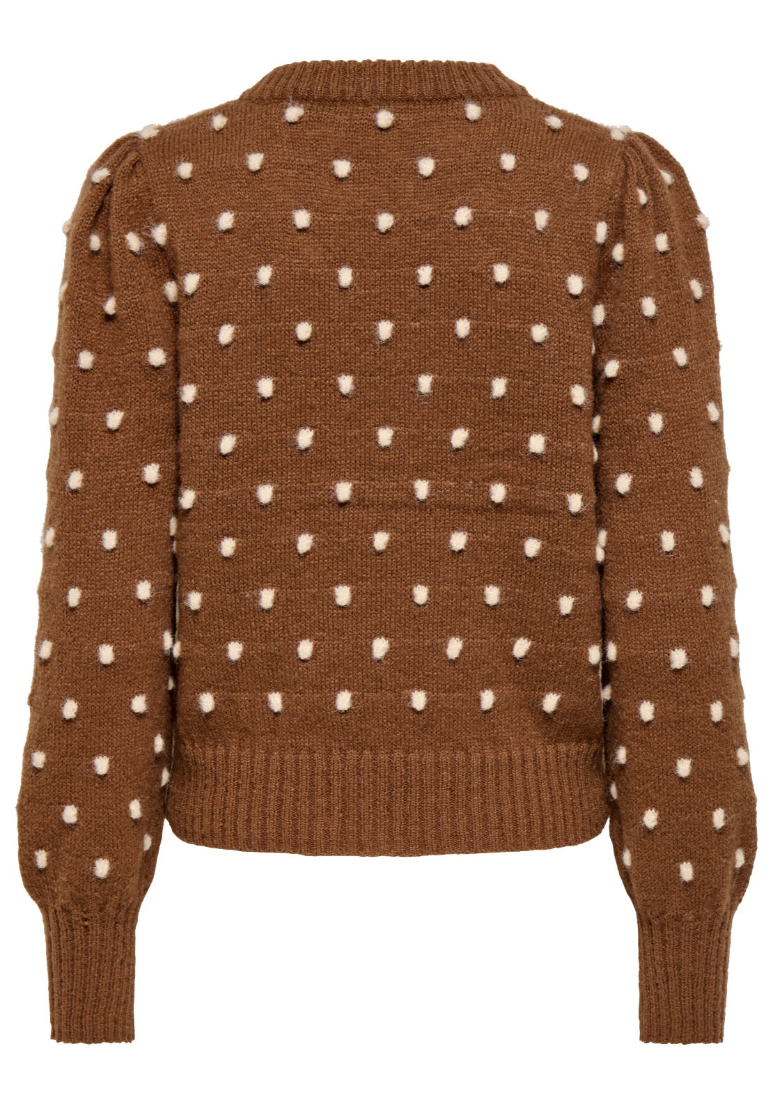 Jdy Sigrid Life Long Sleeve Pullover - Toffee/cb Dots 2 Shaws Department Stores