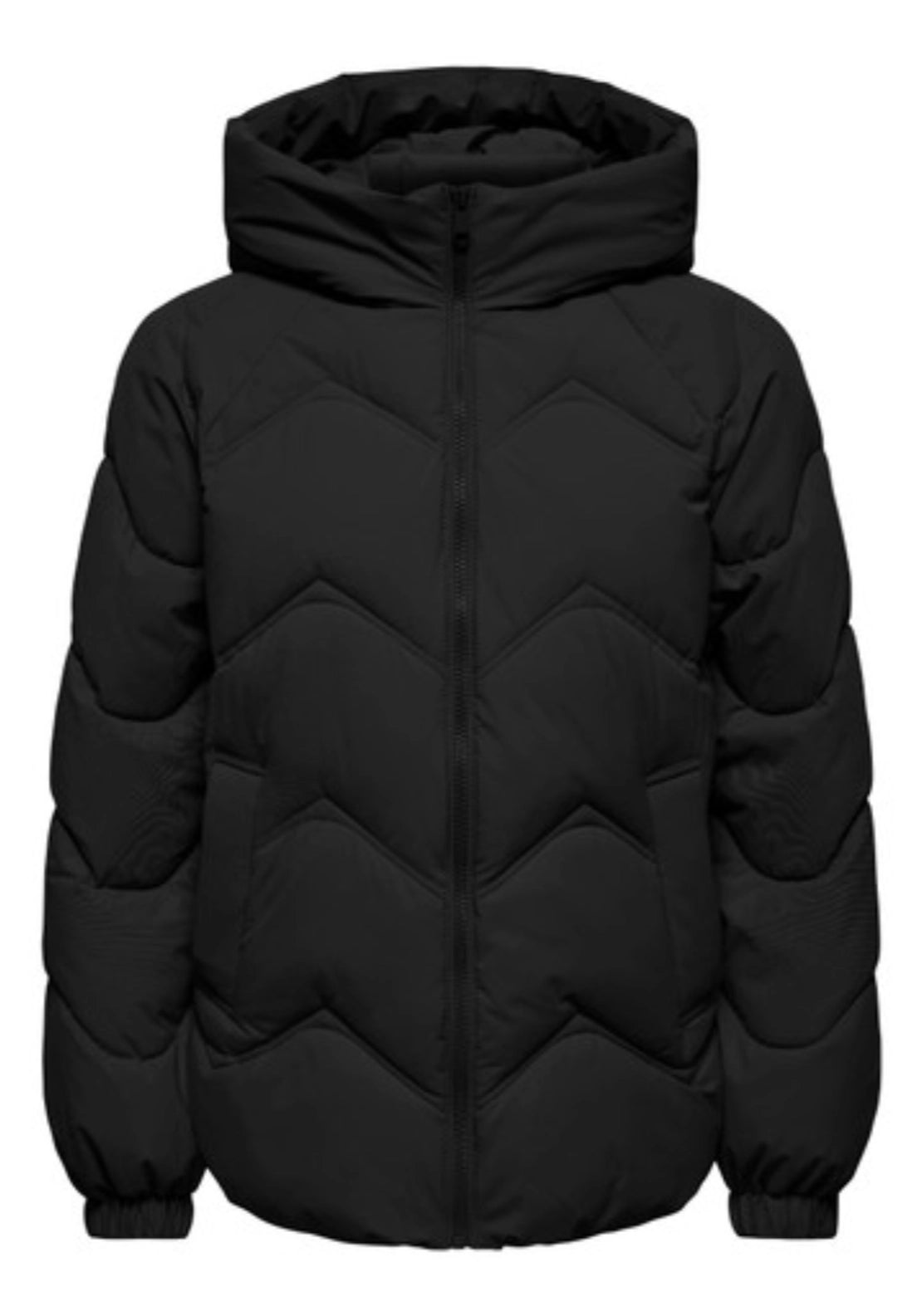 Power Short Hood Puffer Coat - Black