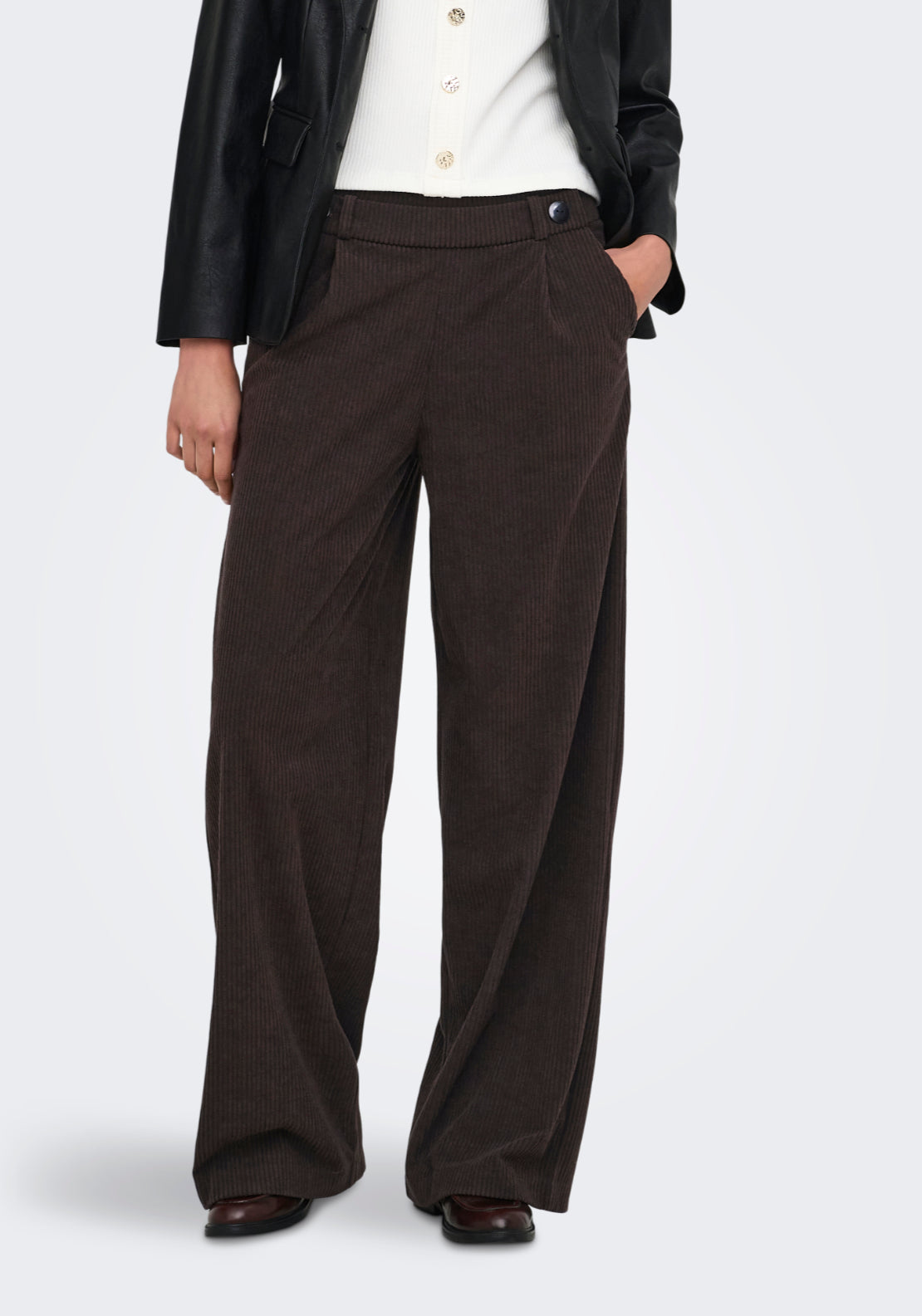 Jdy Geggo Cord Trousers - Brown 1 Shaws Department Stores