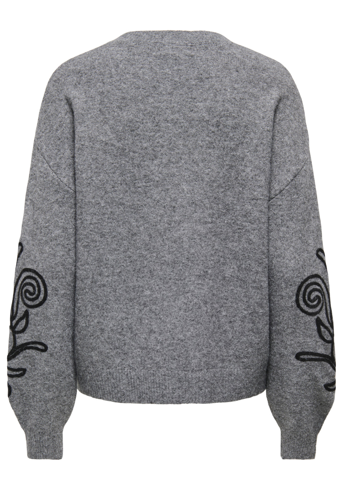 Jdy Jella Lia Long Sleeve O-Neck Pullover - Medium Grey Melange 2 Shaws Department Stores