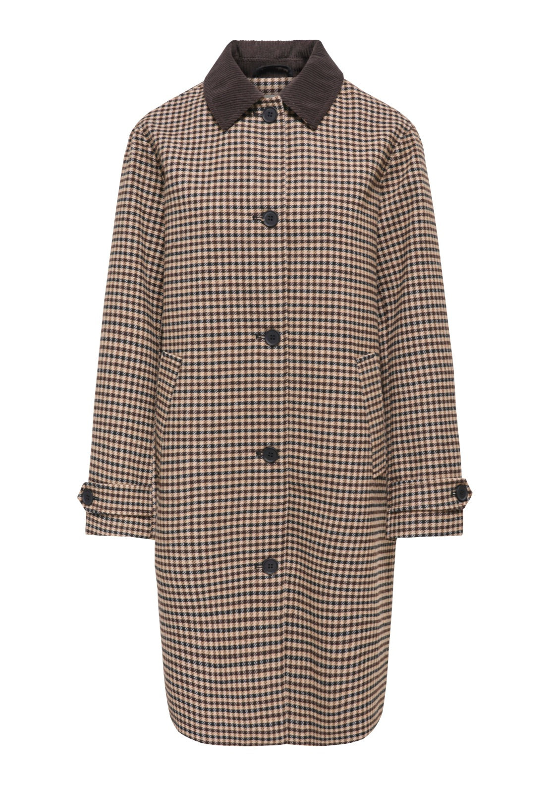 Jdy Valerie Check Coat - Iced Coffee 1 Shaws Department Stores