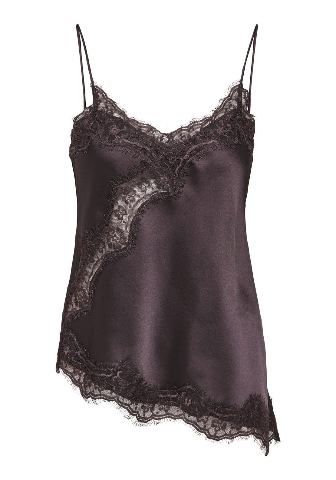 Jdy Fifi Sleveless Asymetric Lace Top - Chocolate Torte 6 Shaws Department Stores