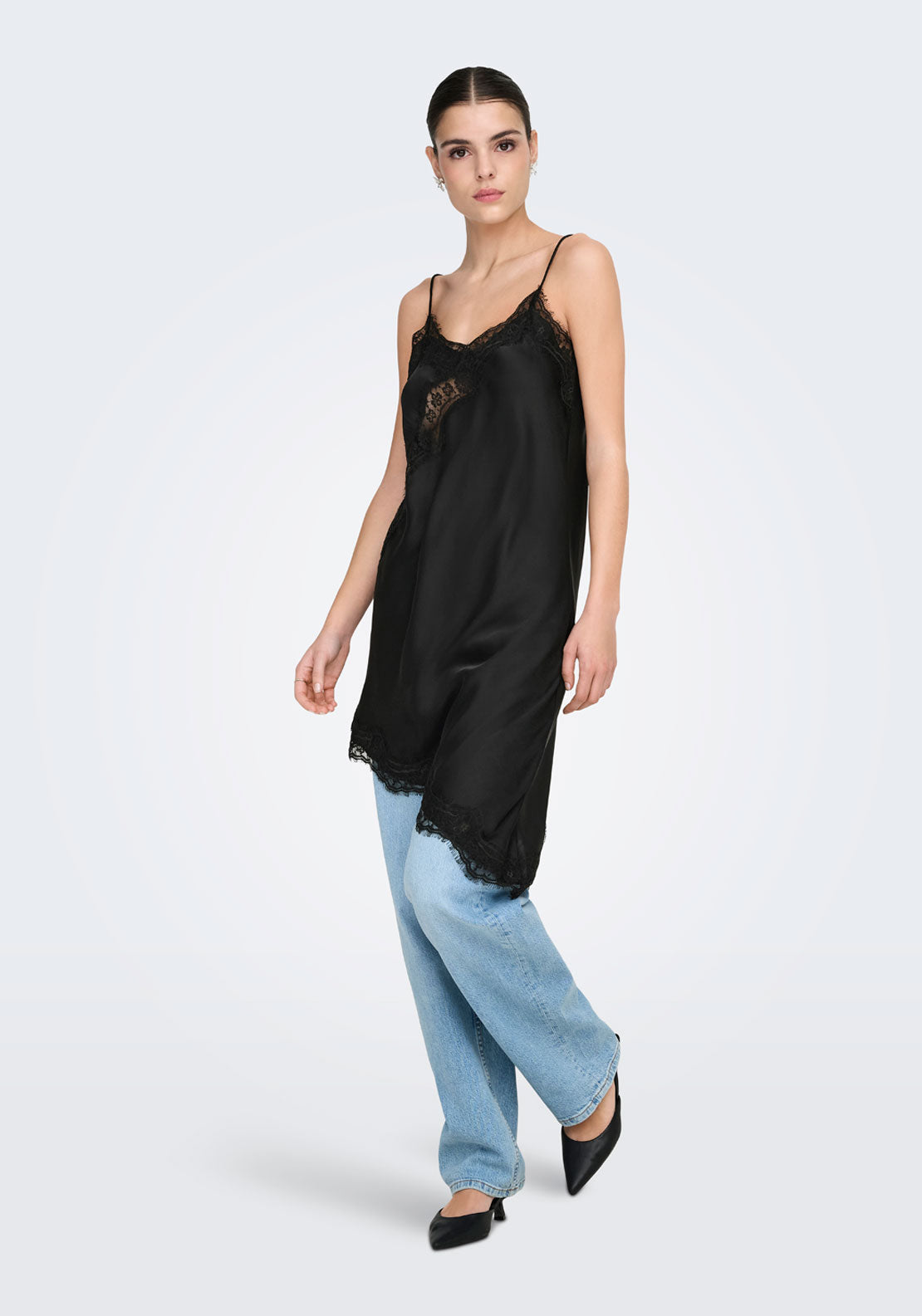 Jdy Fifi Sleveless Asymetric Lace Dress - Black 3 Shaws Department Stores