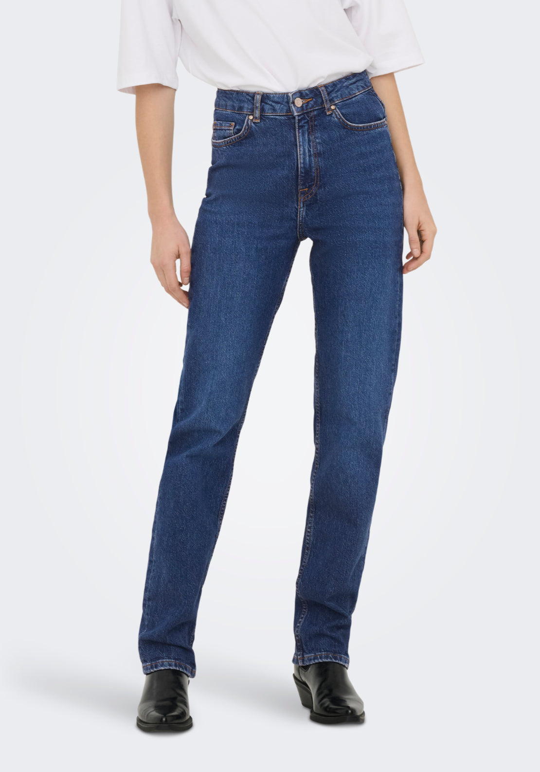 Jdy Petra High Waist Straight Jeans - Blue Denim 1 Shaws Department Stores