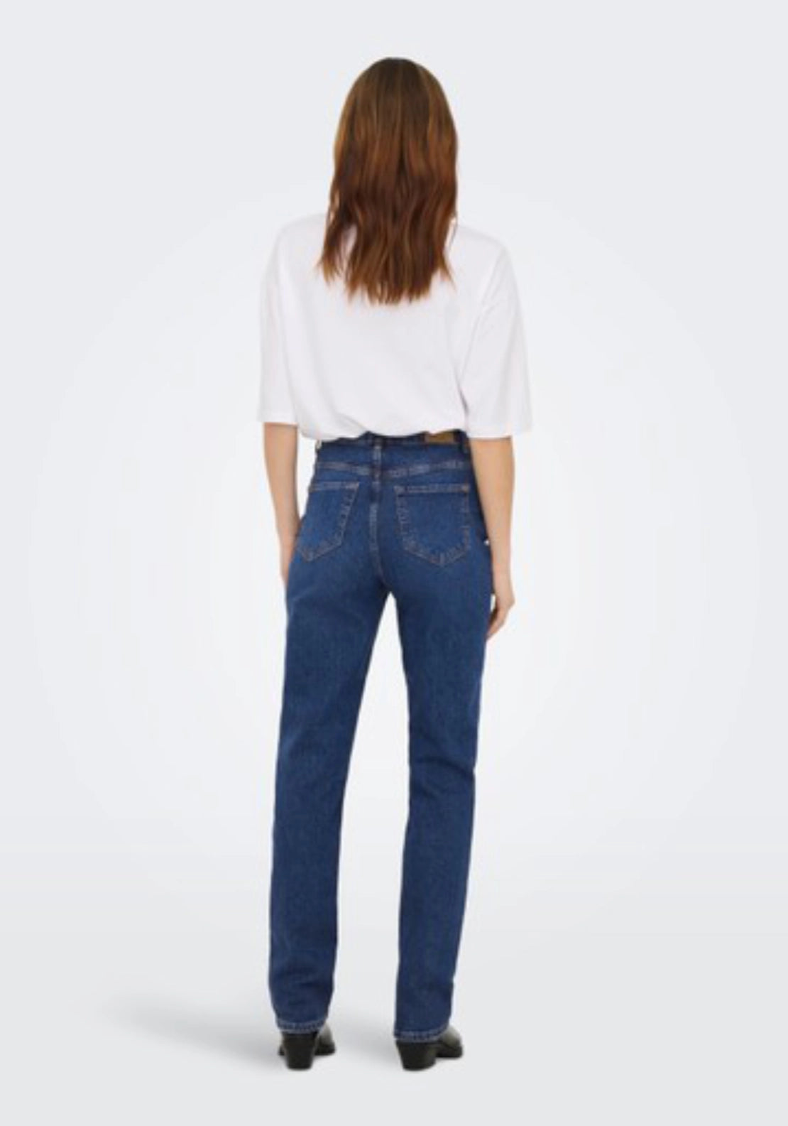 Petra High Waist Straight Jeans - Blue Denim
