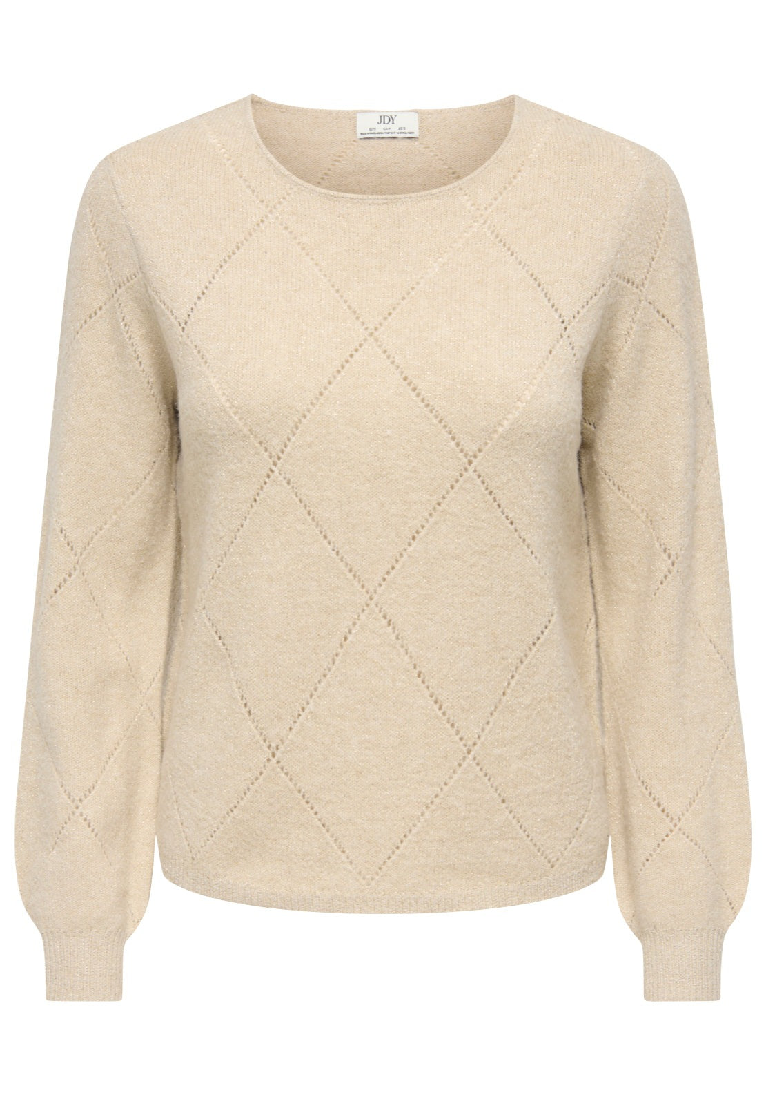 Jdy Aspen Long Sleeve Glitter Pullover - Silver Lining 1 Shaws Department Stores