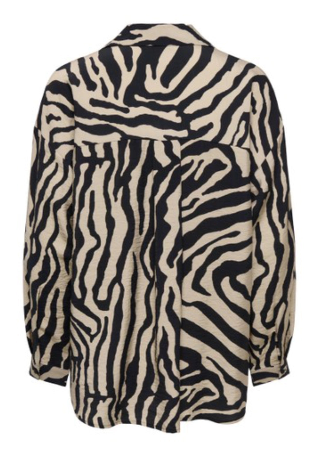 Troya Long Sleeve Shirt - Oatmeal Black Zebra