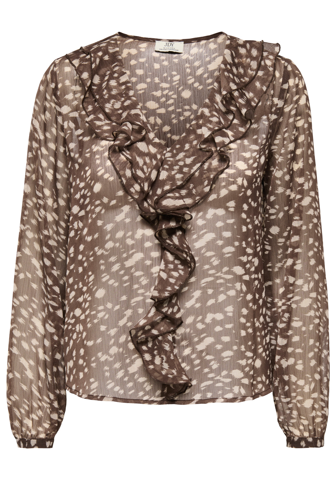Jdy Sandra Long Sleeve Frill Top - Sassafras 1 Shaws Department Stores
