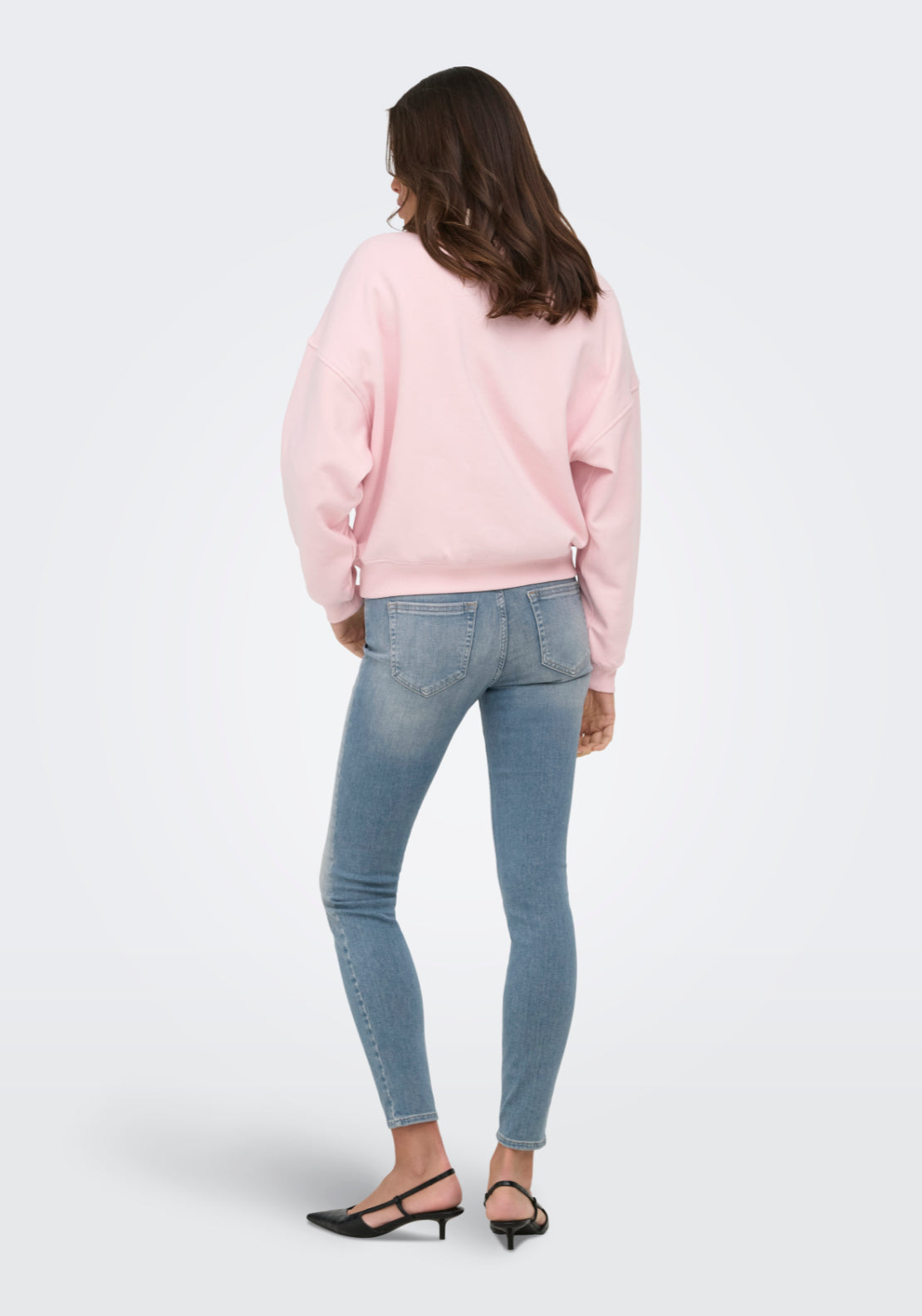 Mesa Long Sleeve Embroidered Sweatshirt - Chalk Pink Windsor Wine/red