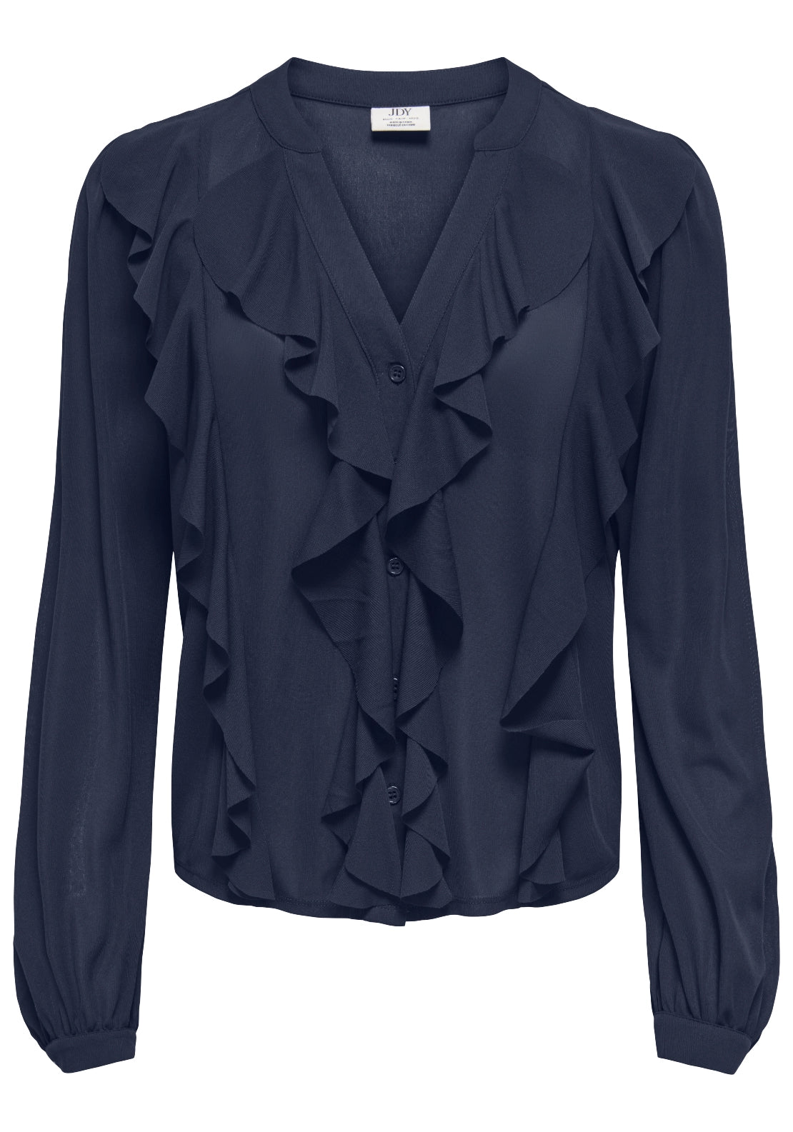 Uso Long Sleeve Frill Top - Blue