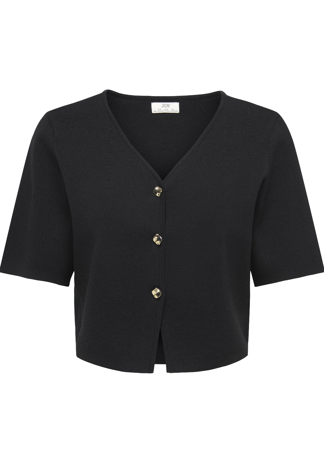 Astra V-Neck Button Cardigan - Black