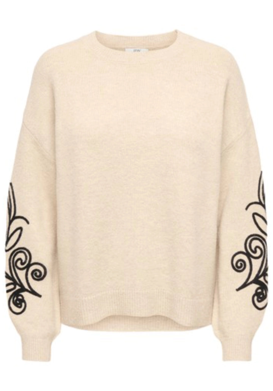Jella Lia Long Sleeve O-Neck Pullover - Cement