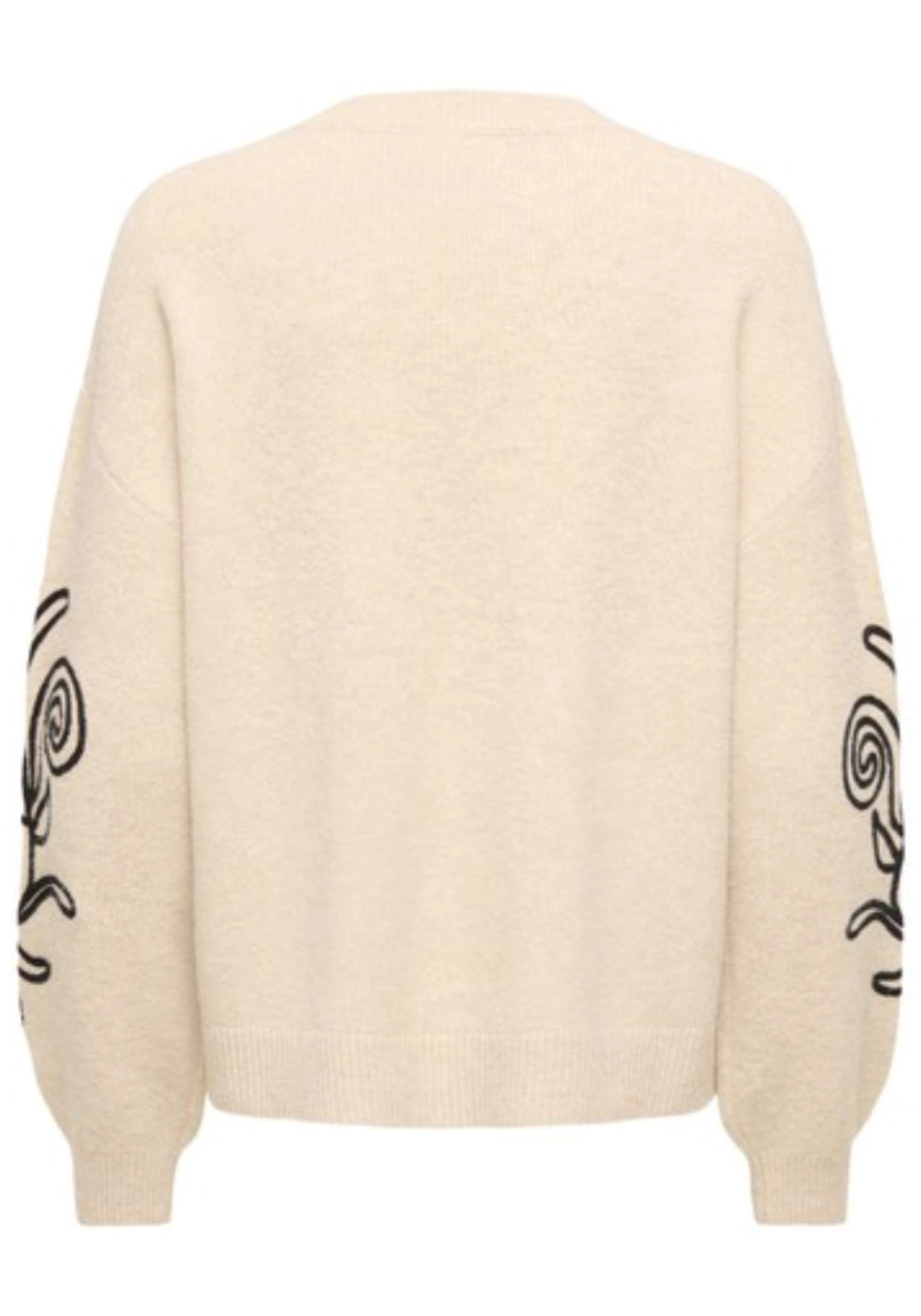 Jella Lia Long Sleeve O-Neck Pullover - Cement