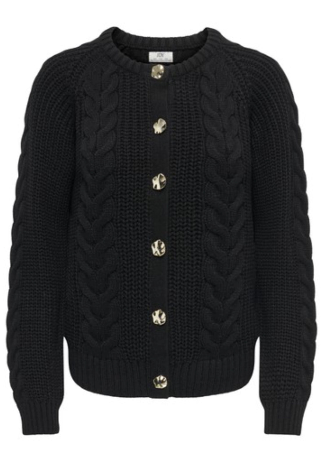 Carmella Long Sleeve Cable Cardigan - Black