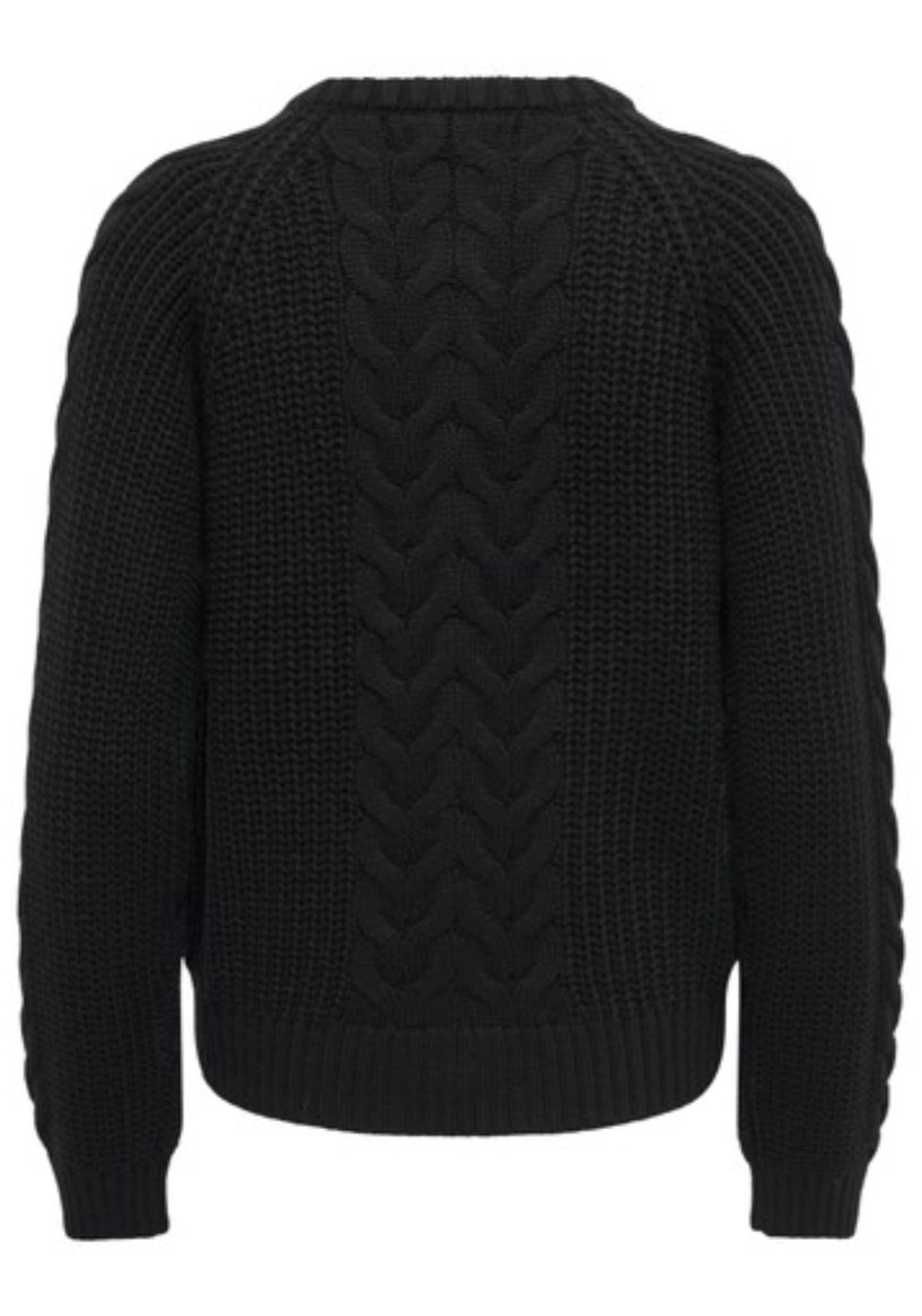 Carmella Long Sleeve Cable Cardigan - Black