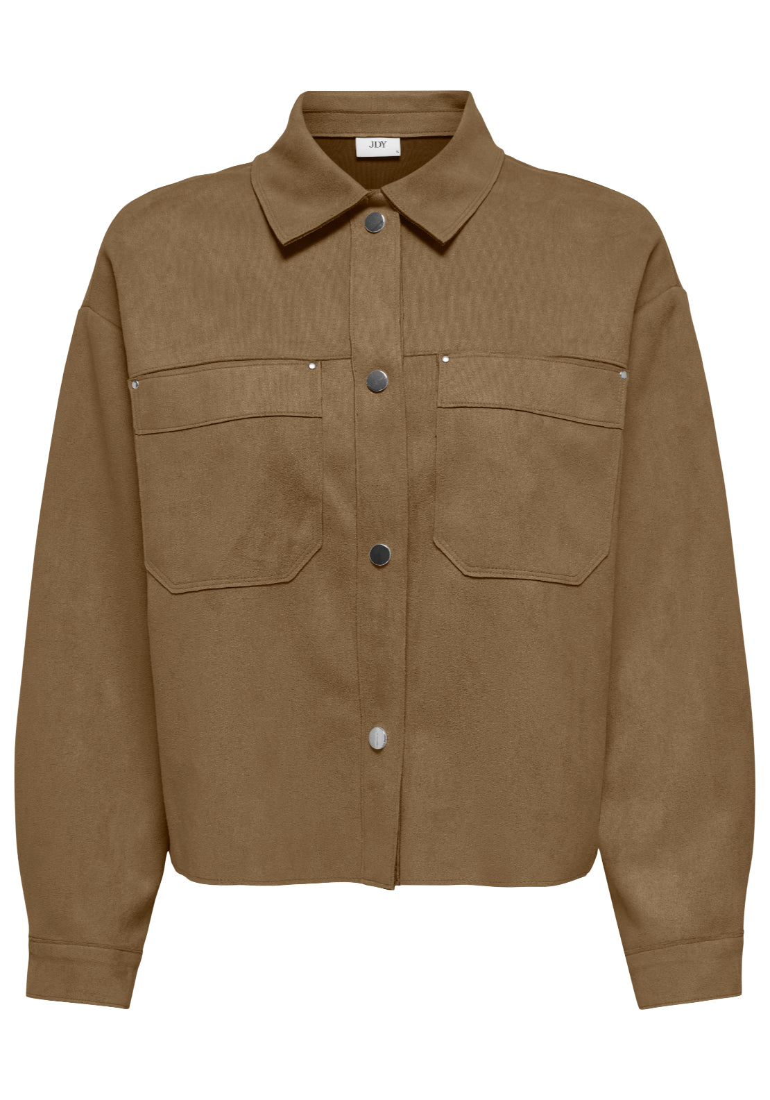 Jdy Julle Long Sleeve Faux Suede Shirt - Kangaroo 1 Shaws Department Stores