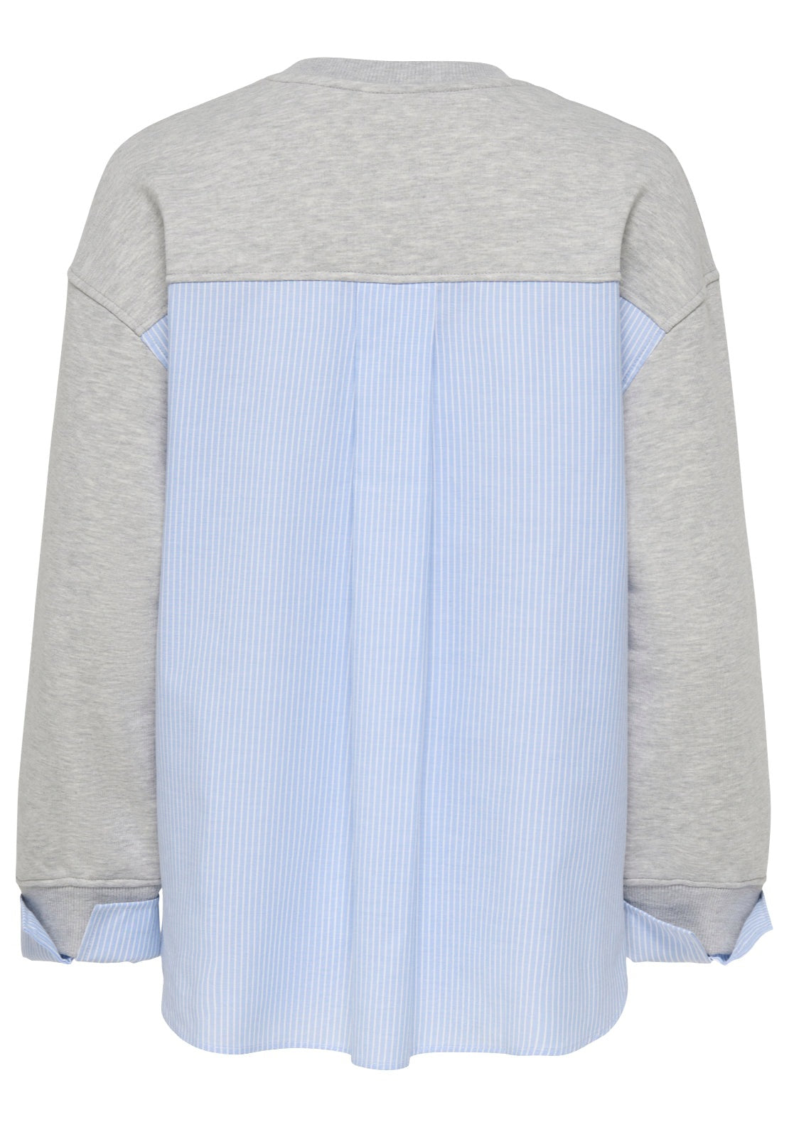 Jdy Laura Long Sleeve Shirt Detail Sweatshirt - Medium Grey Melange 2 Shaws Department Stores