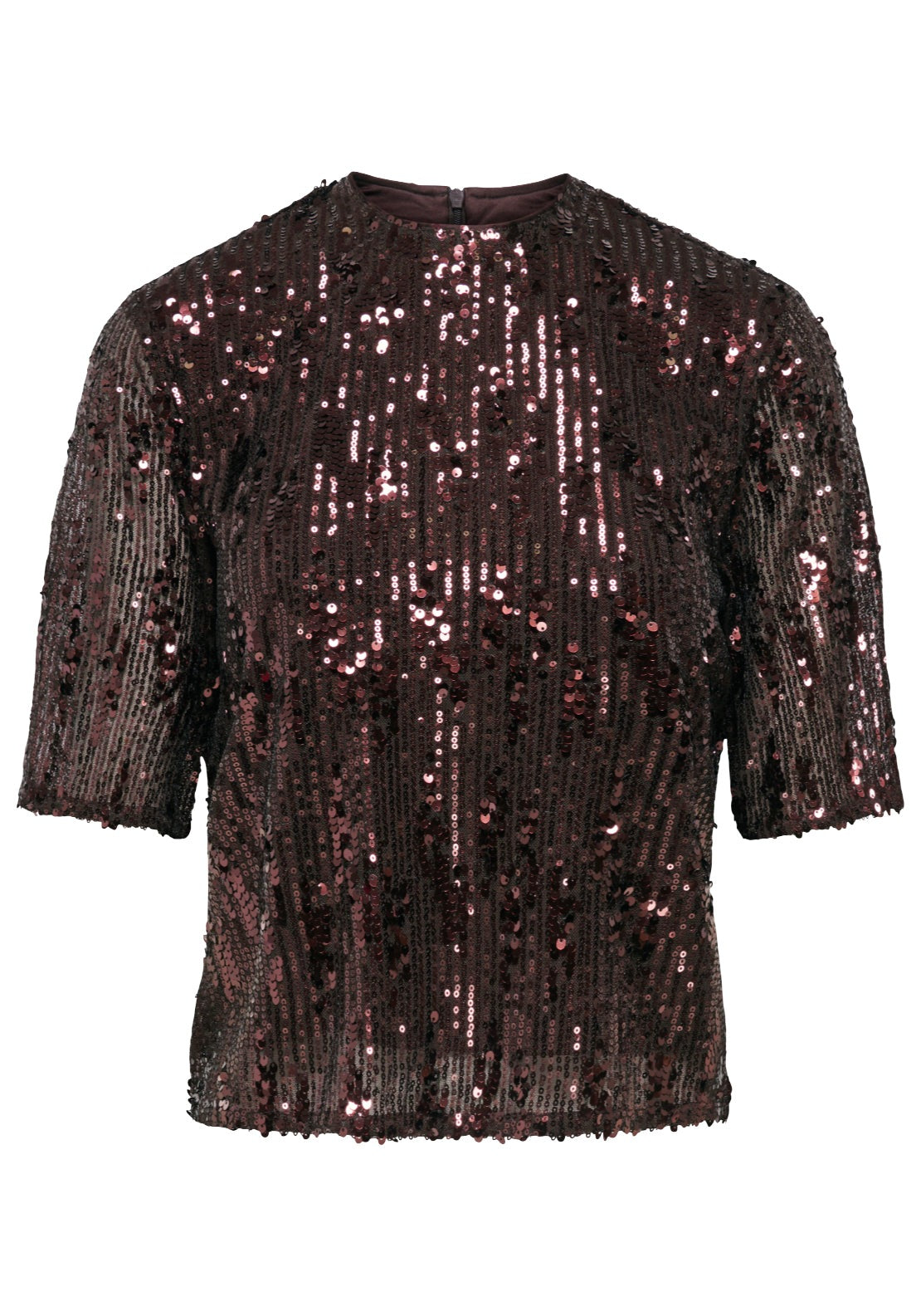 Jdy Lola Sequin Top - Rum Raisin 1 Shaws Department Stores