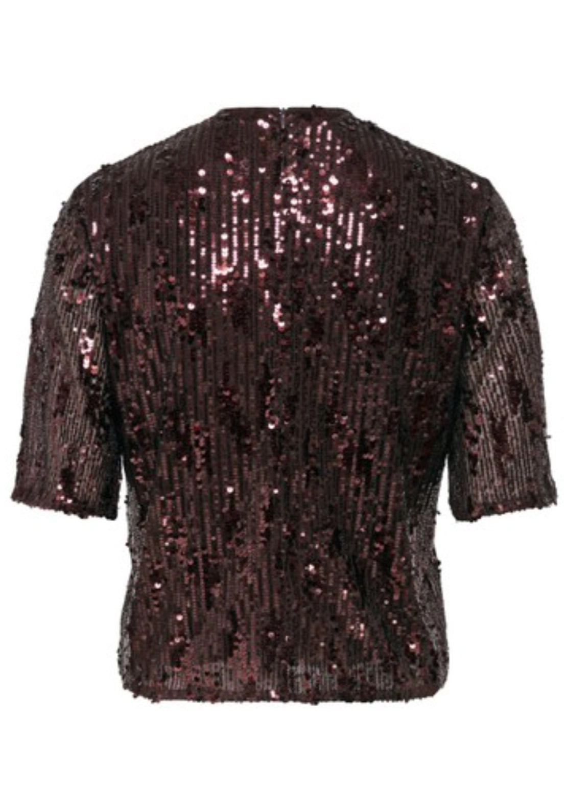 Lola Sequin Top - Rum Raisin