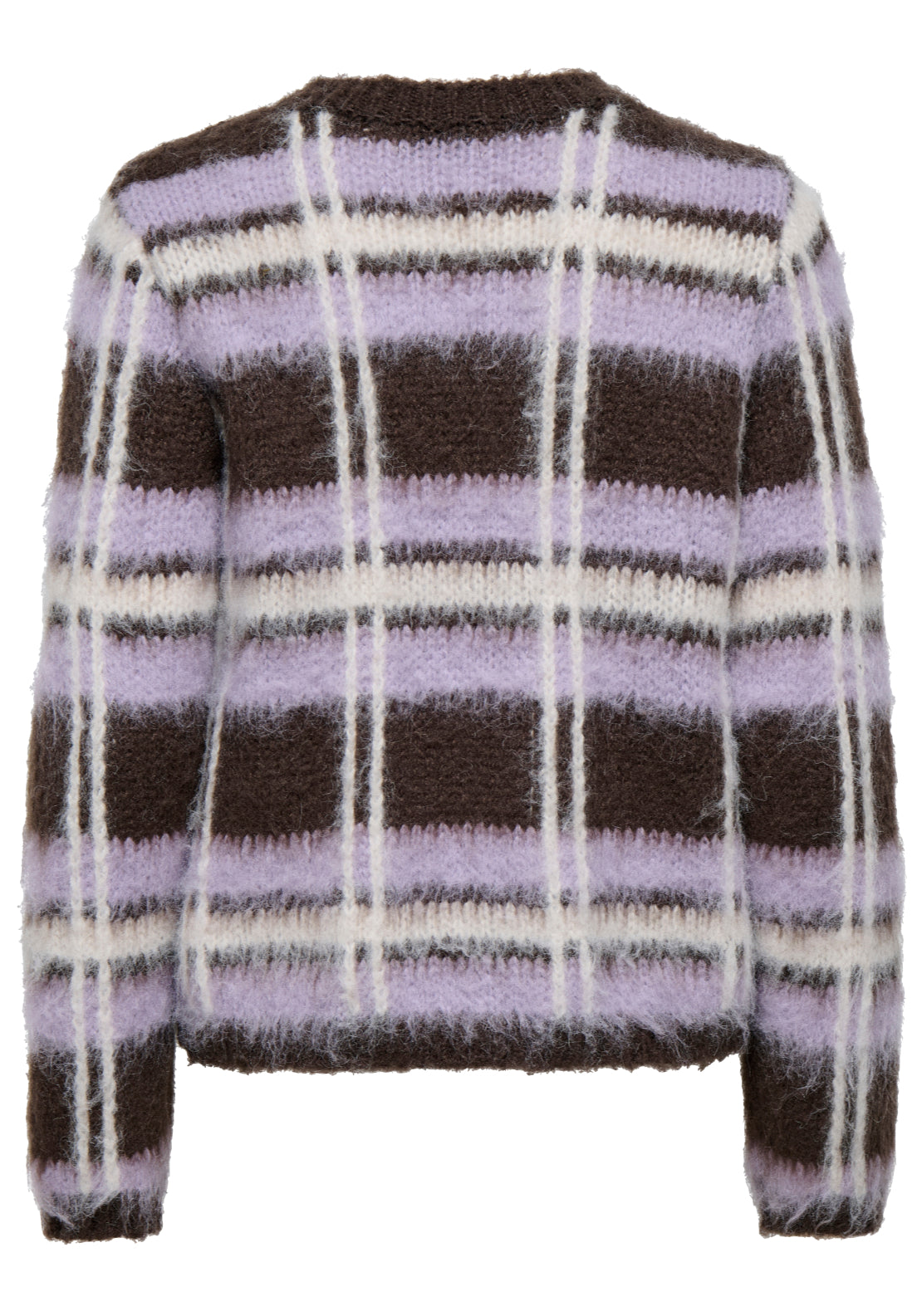 Jdy Sheridan Long Sleeve Check Pullover - Chocolate Brown 2 Shaws Department Stores