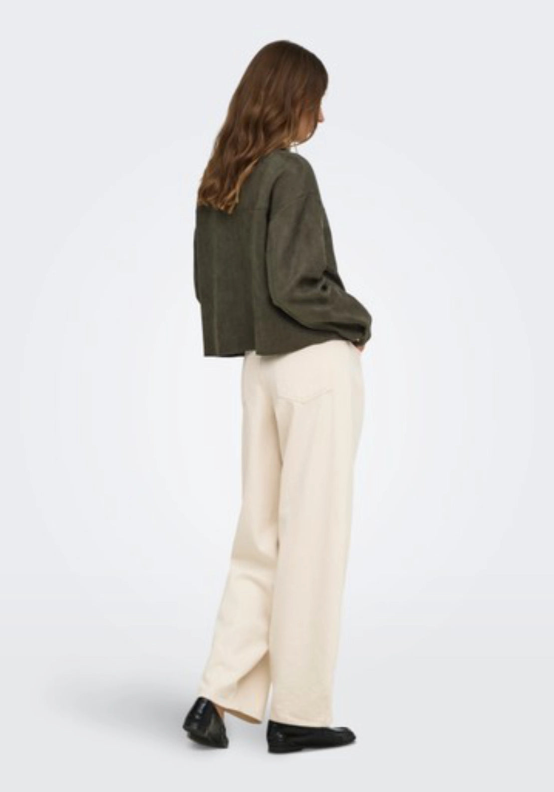 Julle Long Sleeve Faux Suede Shirt - Black Olive