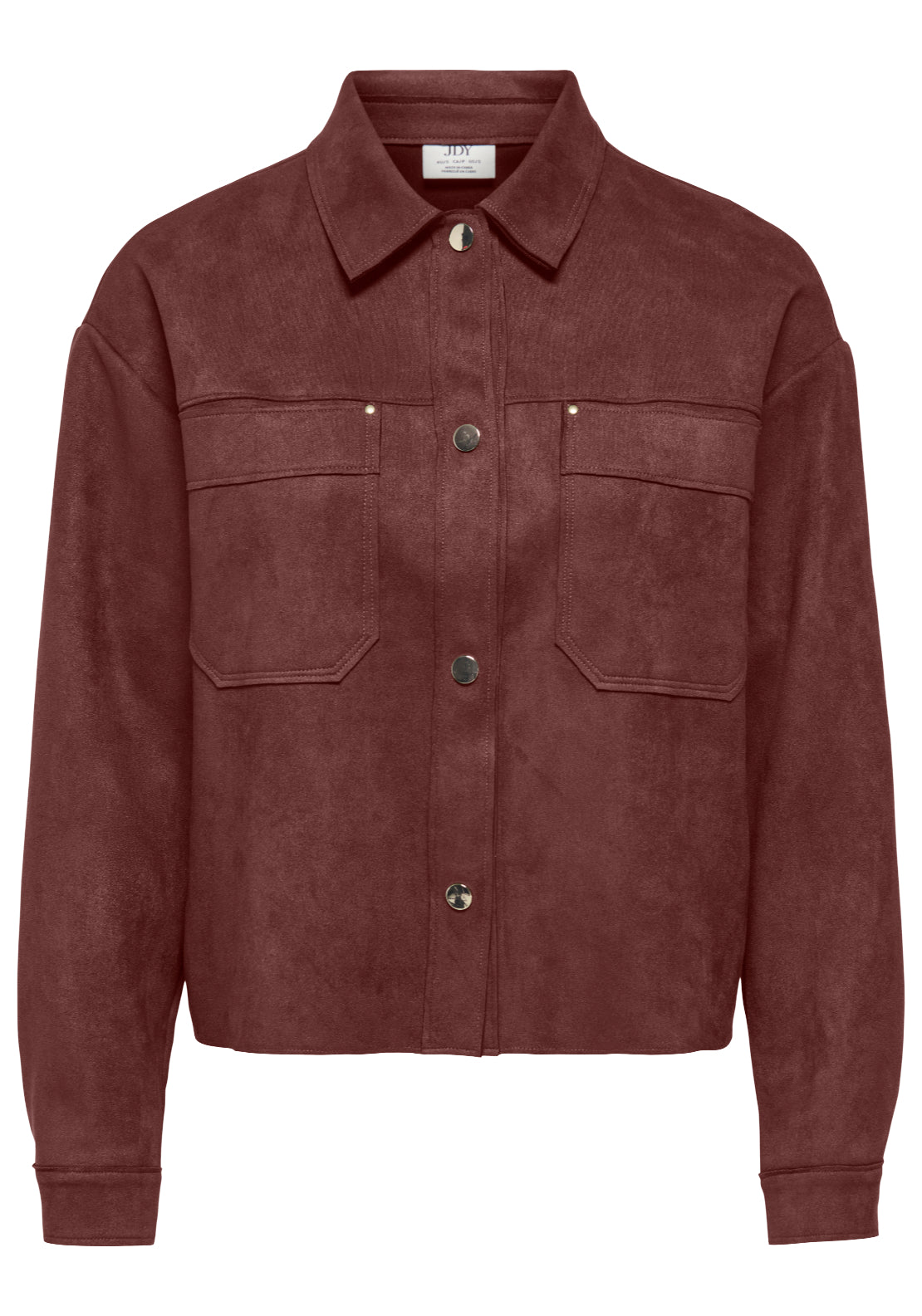 Jdy Julle Long Sleeve Faux Suede Shirt - Rum Raisin 1 Shaws Department Stores