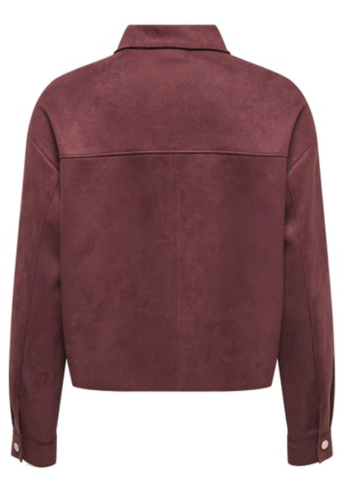 Julle Long Sleeve Faux Suede Shirt - Rum Raisin