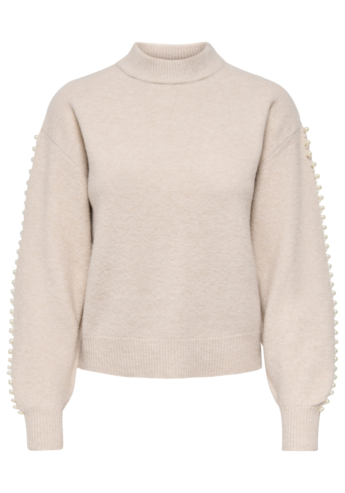 Jdy Madi Long Sleeve Pearl Pullover - Beige 1 Shaws Department Stores