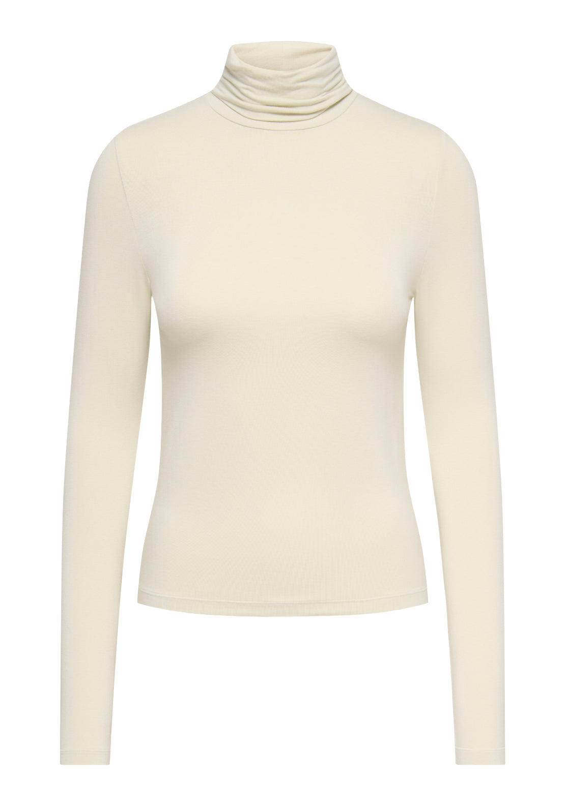 Jdy Sissy Long Sleeve High Neck Top - Beige 1 Shaws Department Stores