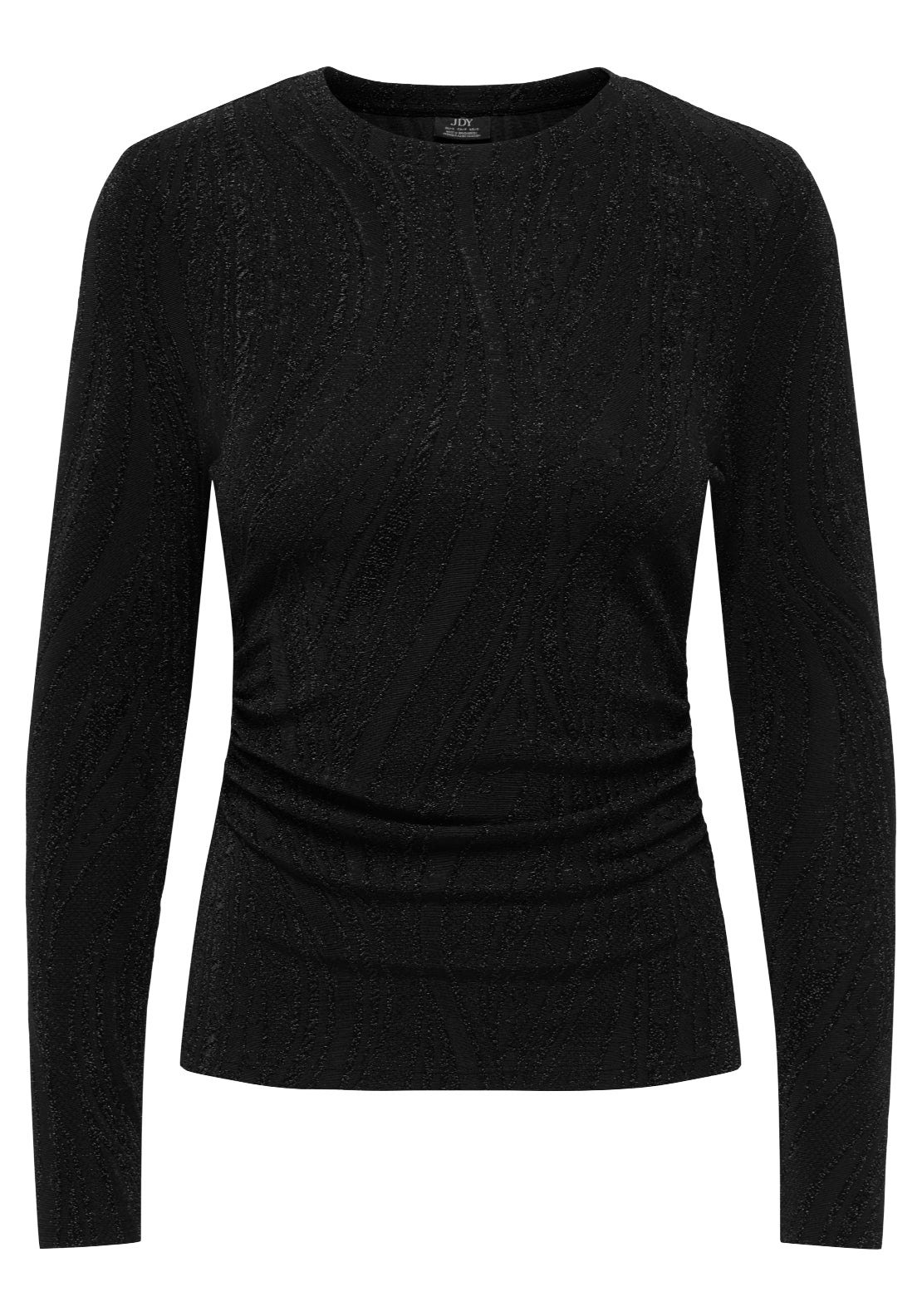 Jdy Kiwi Long Sleeve O-Neck Top - Black Silver Glitter 1 Shaws Department Stores