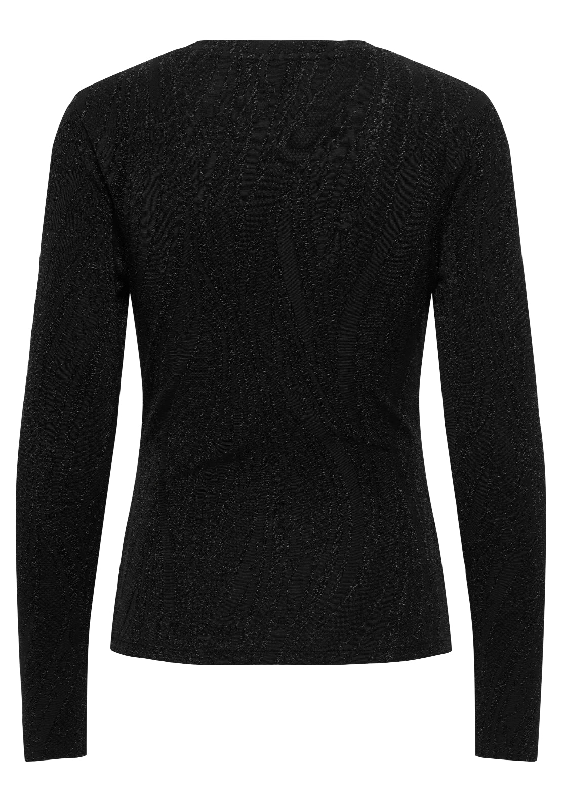 Jdy Kiwi Long Sleeve O-Neck Top - Black Silver Glitter 2 Shaws Department Stores