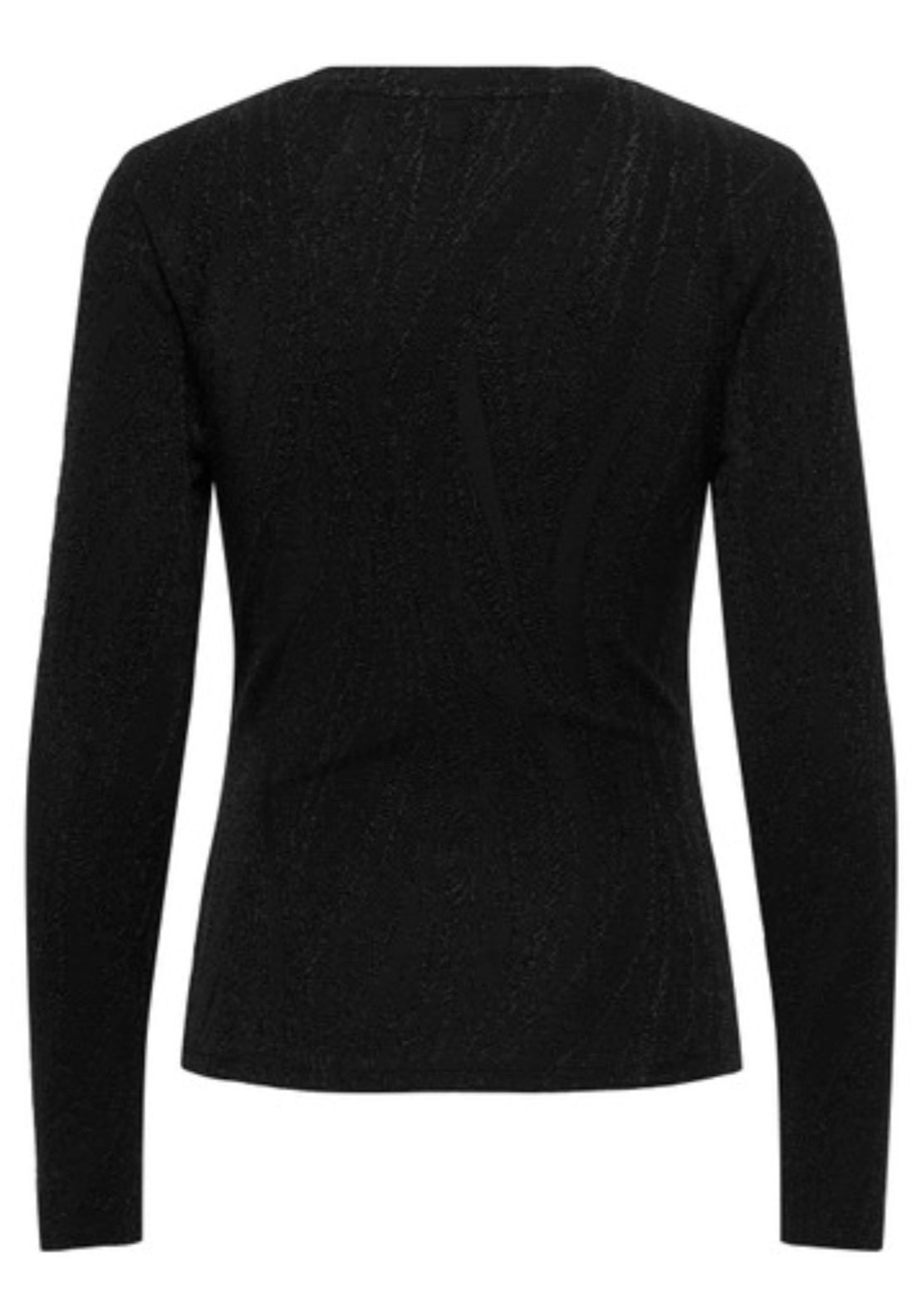 Kiwi Long Sleeve O-Neck Top - Black Glitter