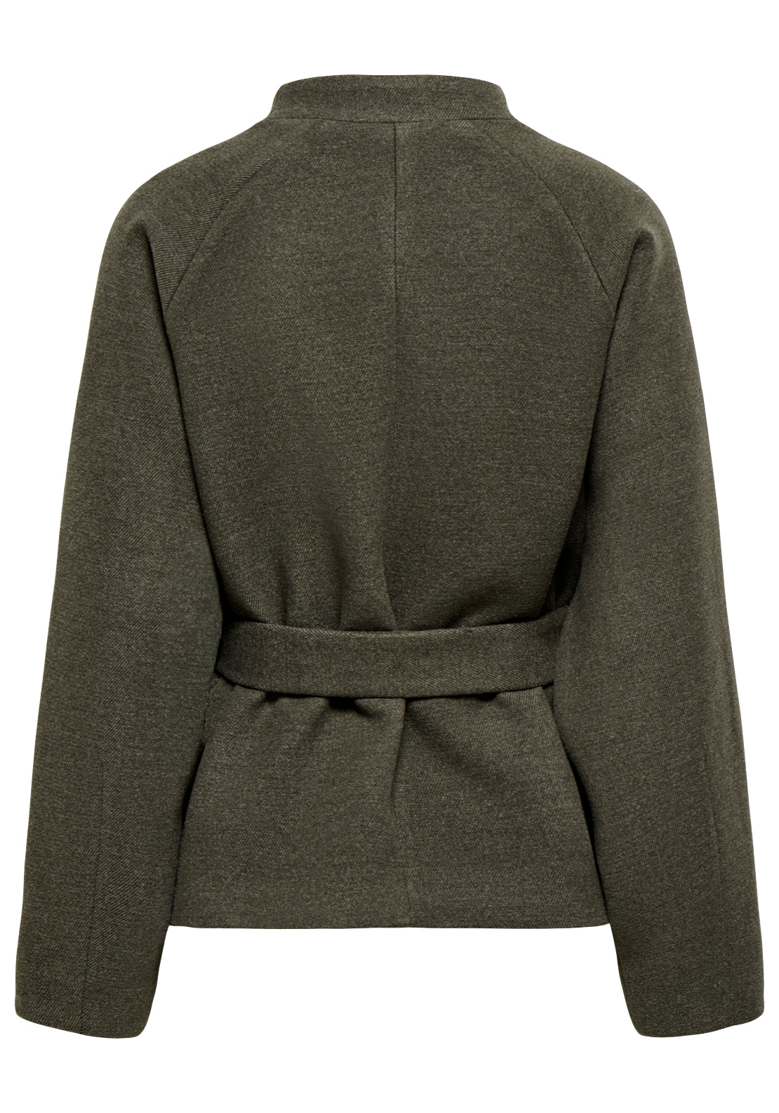 Jdy Blake Short Belt Jacket - Black Olive Melange 2 Shaws Department Stores
