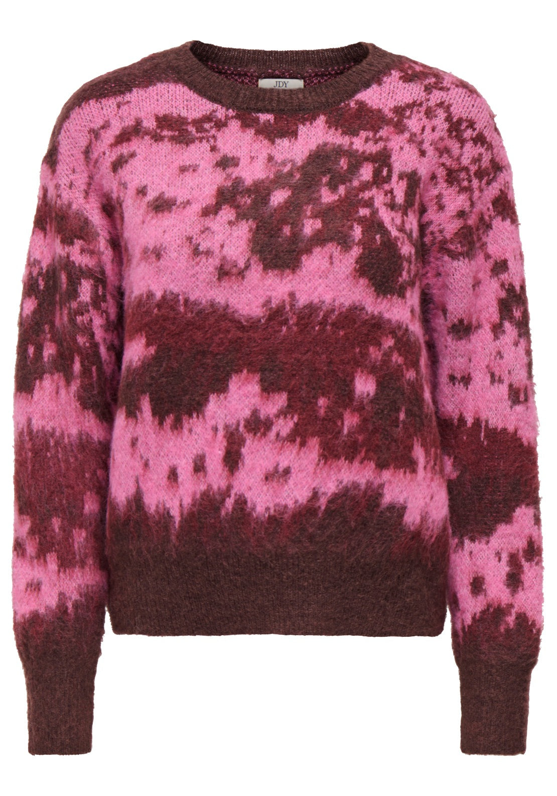 Jdy Leslie Long Sleeve Jacquard Pullover - Decadent Chocolate 1 Shaws Department Stores