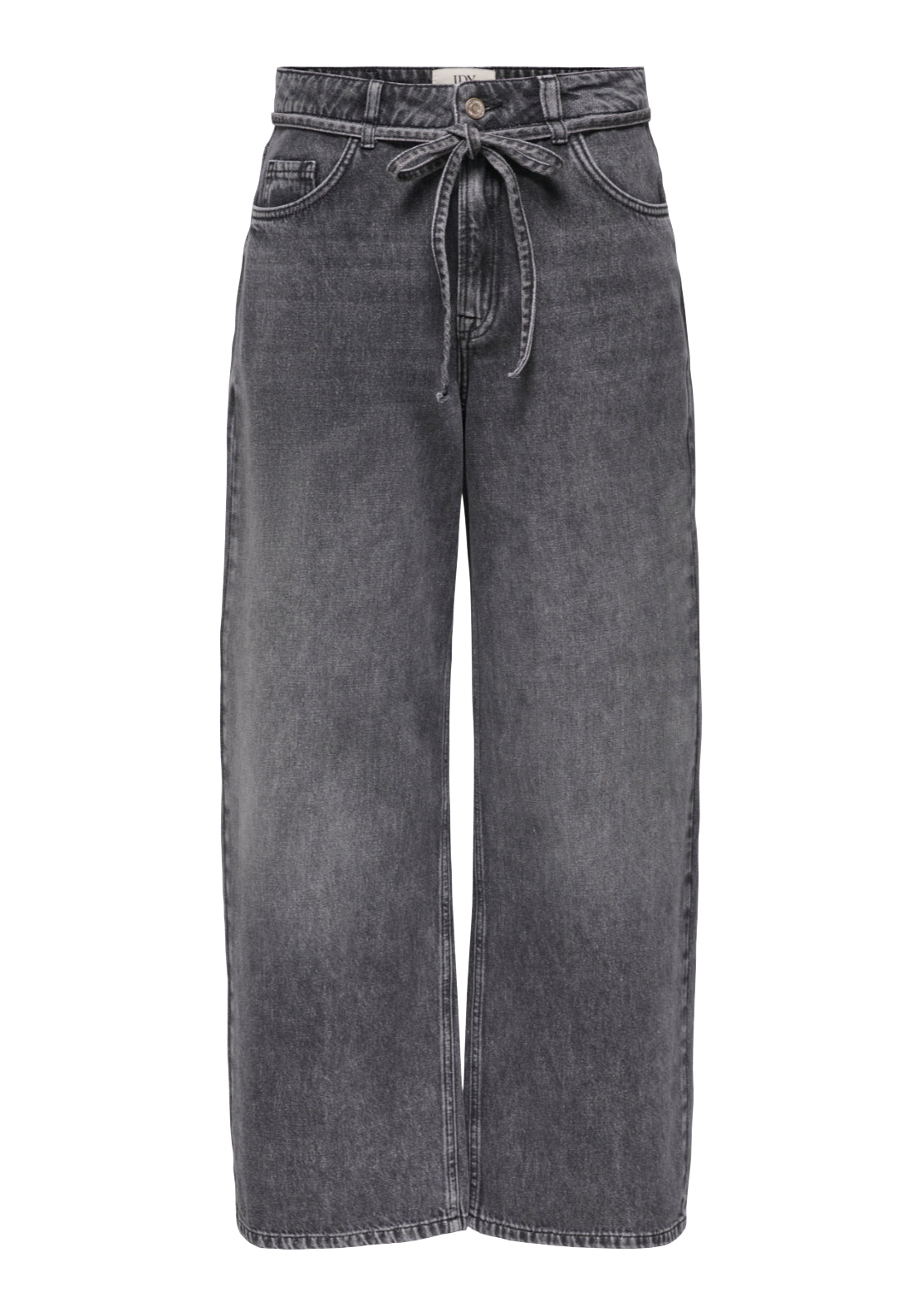 Jdy Zoe High Waist String Loose Wide Jeans - Dark Grey Denim 1 Shaws Department Stores