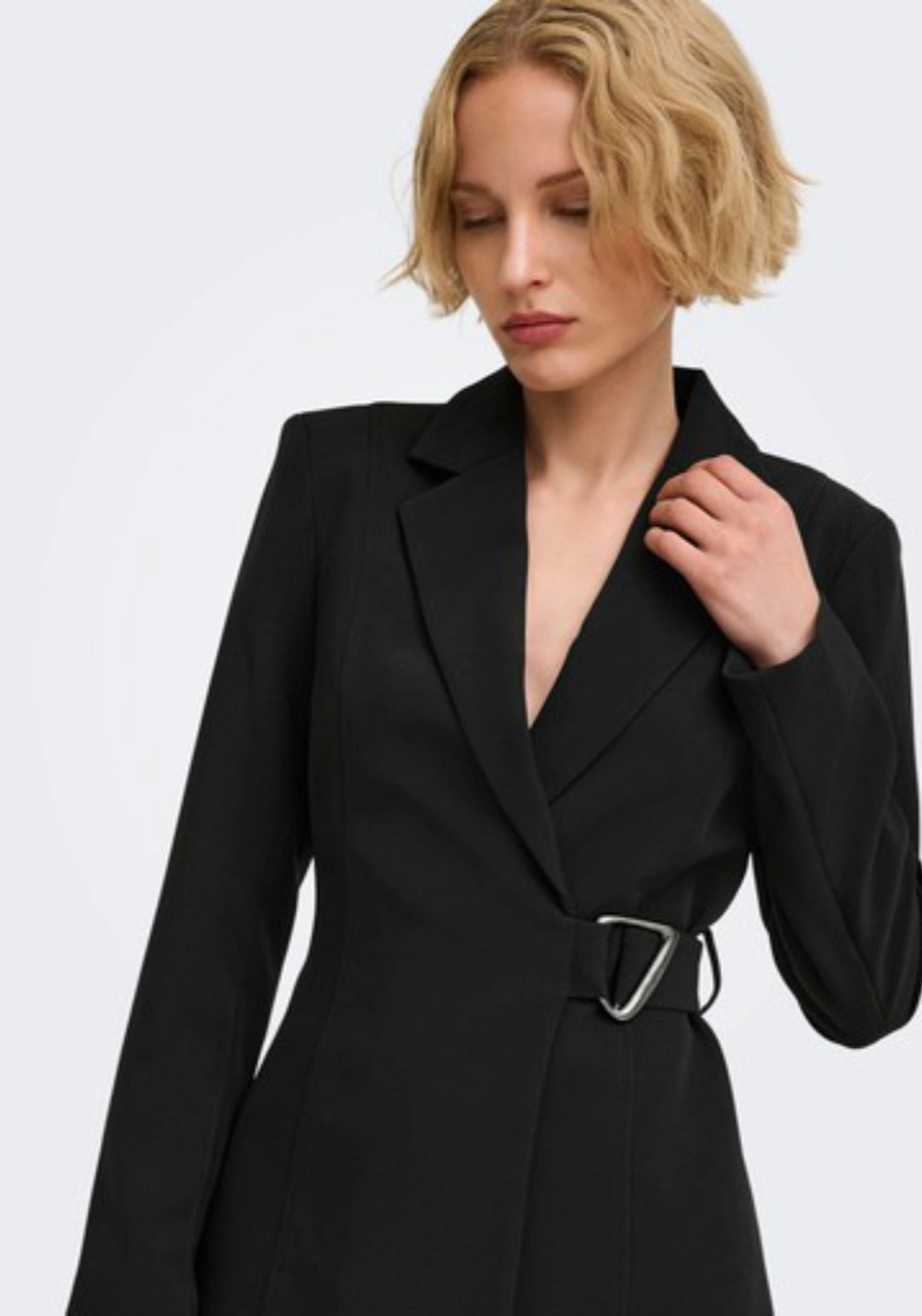 Storm Long Sleeve Buckle Blazer - Black