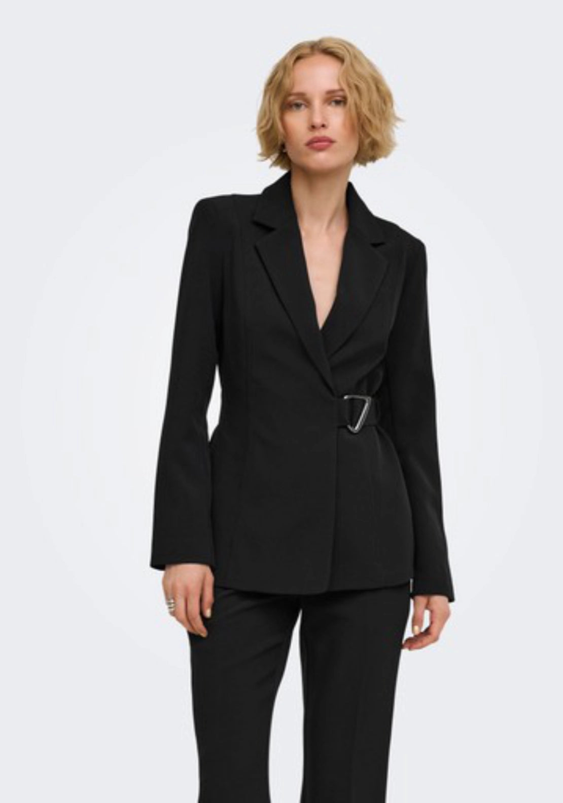 Storm Long Sleeve Buckle Blazer - Black