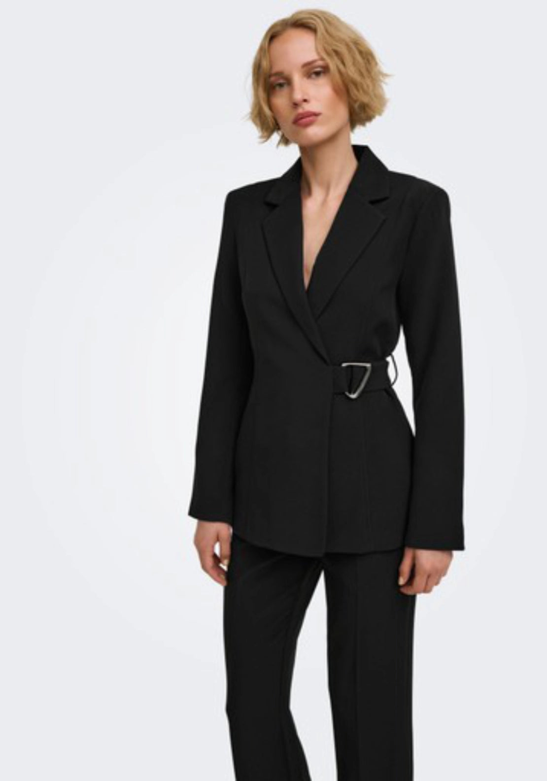 Storm Long Sleeve Buckle Blazer - Black